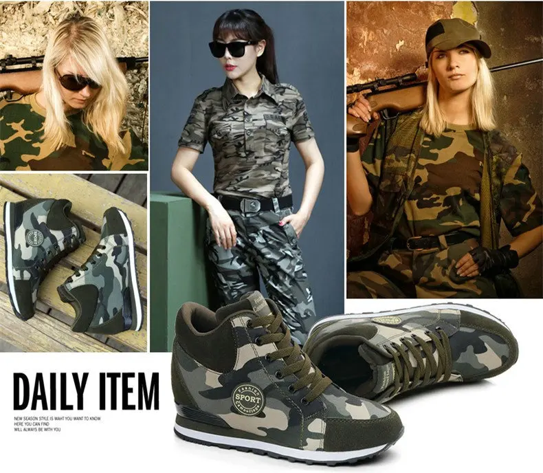 Woman Wedge Platform Sneakers High Top Women Casual Shoes Hidden Heels Ladies Sport Sneaker Camouflage Trends 2022 Running Shoes