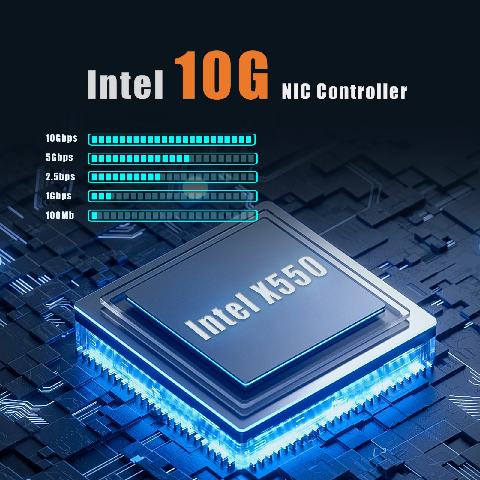 Фото Сетевая карта Ethernet 10G RJ45 с контроллером Intel X550, интерфейсом PCIE 3.0 X4 №4