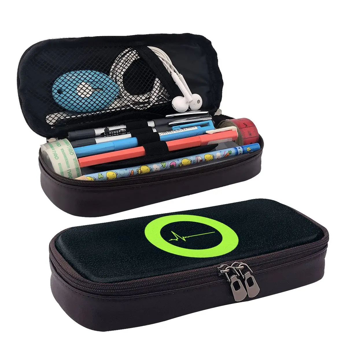 

Type O Negative Youth Leather Pencil Case Zipper Pencil Box Stationery Pen Pouch for Boys Girls School Students Work Office