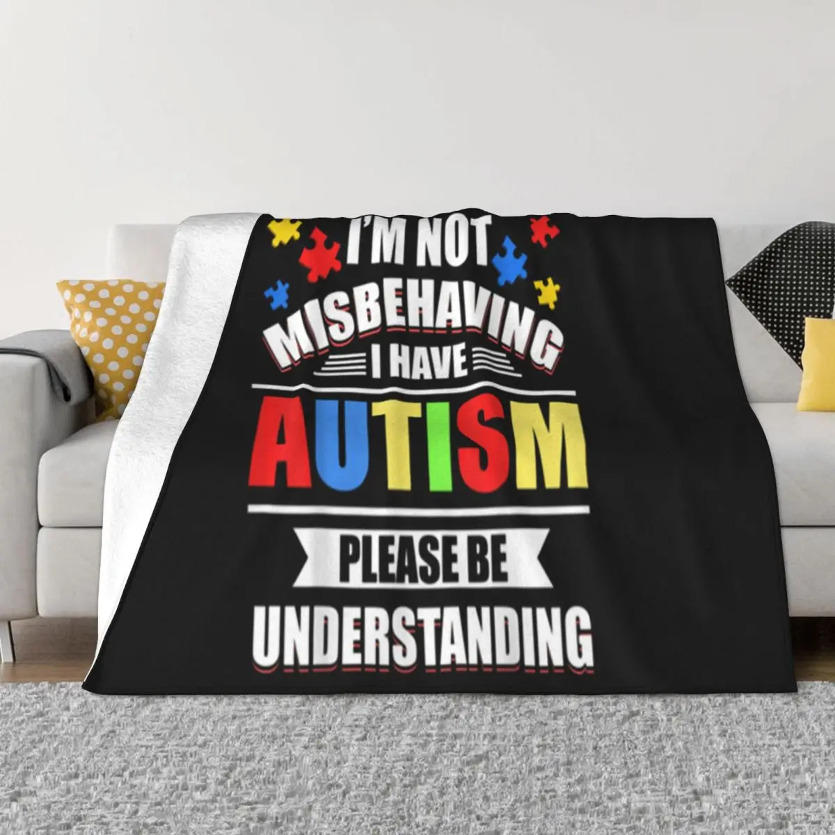 Осеннее Хлопковое одеяло для взрослых с рисунком аутизма Dj 2021