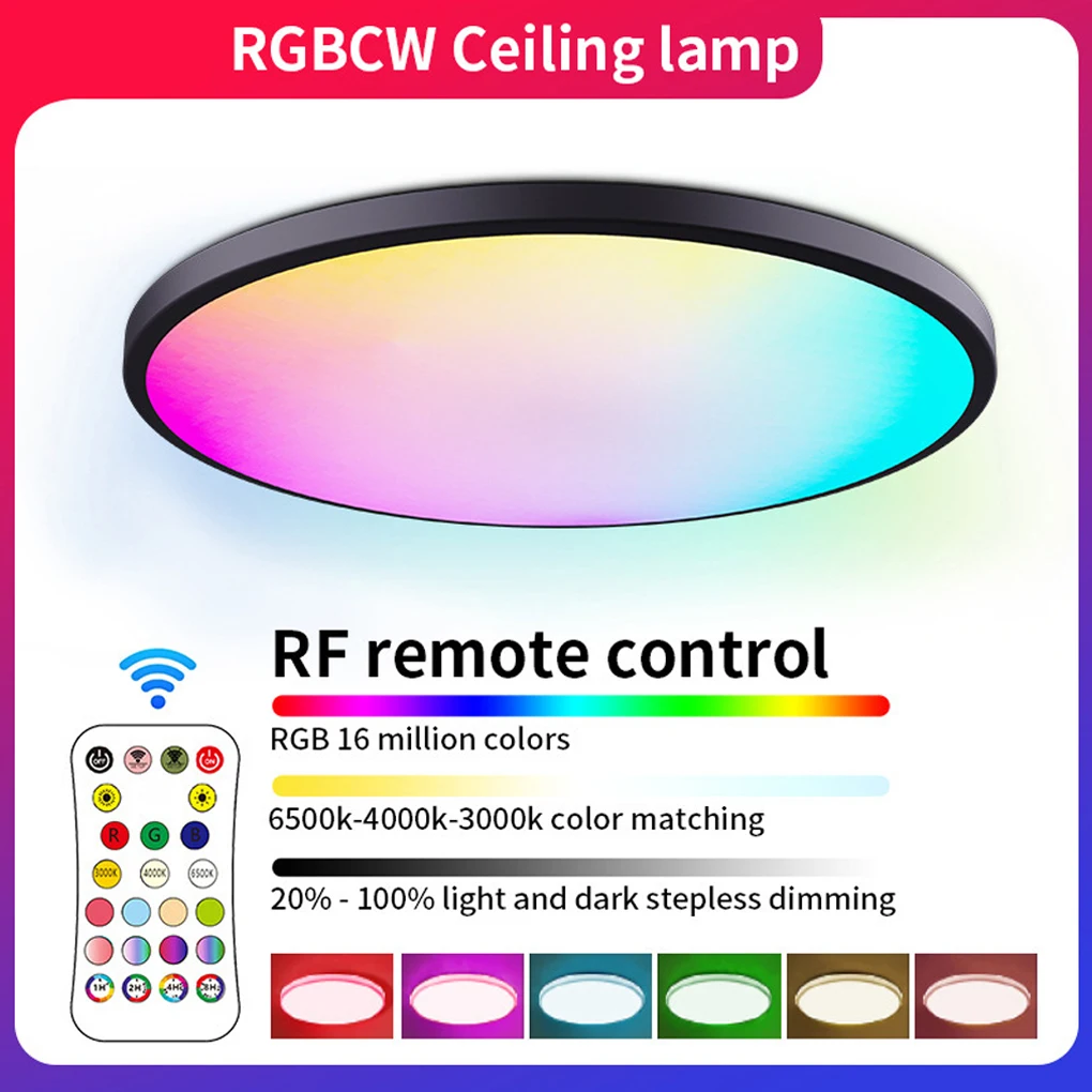 

Ceiling Lamp Remote Control Smart Chandelier Lighting Illumination Light Adjustable Compatible White European Standard