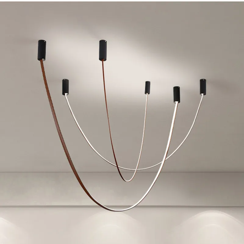 Modern Led Pendant Light For Living Dining Room Bedroom Minimalist Streamers DIY kitchen Led Pendant Lamp Nordic Fixtures