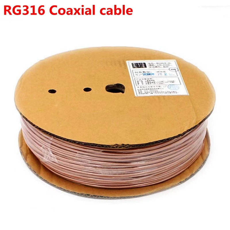 

RG316 RG-316 Coaxial Cable Pigtail Wire Shield Silver Platied Antenna 50Ohm Low Loss for Crimp Connector Fast Delivery Copper