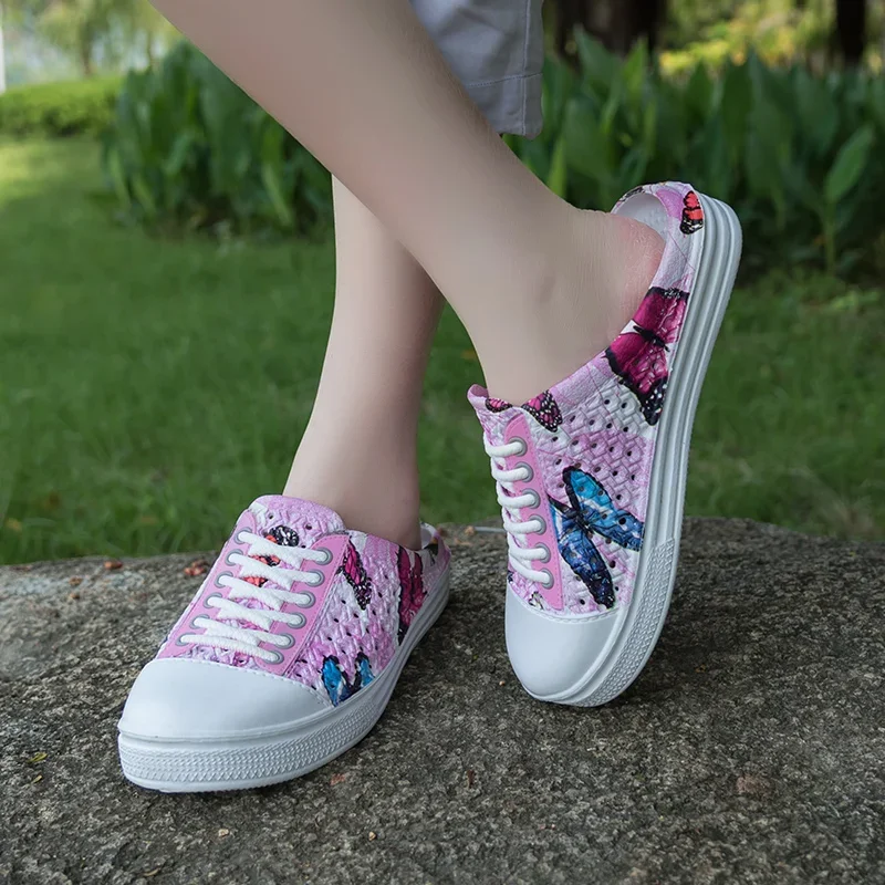 Женская Повседневная Обувь На Плоской Подошве Дышащая Летняя Модная Удобная