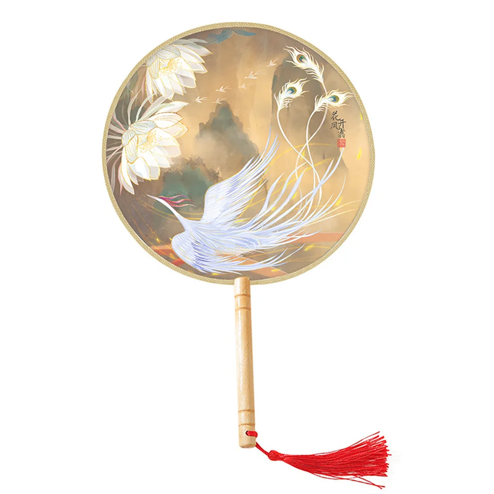 Круглый веер Hanfu из ледяного шелка