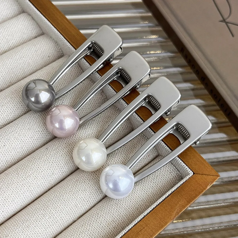 

Sweet Niche Design Bangs Clip Side Clip Alloy Duckbill Clip Pearl Hair Clip Korean Style Hairpin Hair Styling Tools