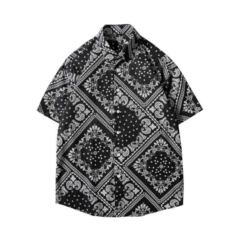 

2022 Summer New Men's Hawaiian Shirt Fashion Casual Floral Print Short Sleeve Open Button Shirt Oversized Loose 3XL 4XL 5XL