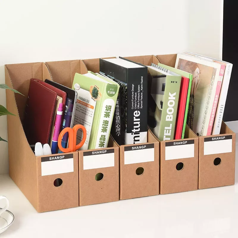 

Бумажная настольная коробка для хранения документов, офисный стол, папка для сортировки, стойка для хранения книг, подставка для книг, короб...