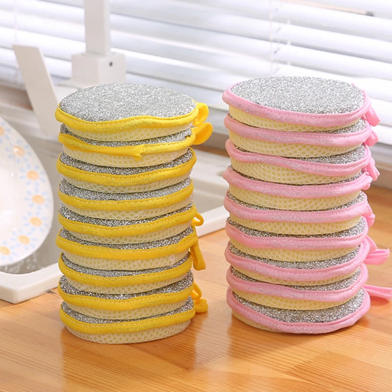 

5Pcs Double Side Dishwashing Sponge Pan Pot Dish Wash Sponges Household Cleaning Tools Kitchen Tableware Dish Washing Brush