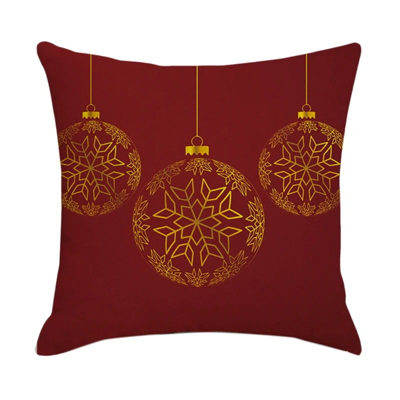 

Christmas Pillowcase Santa Square Home Decor Linen Brand-New Pillow Cases Cushion Covers For Sofa Car Gift 45X45cm