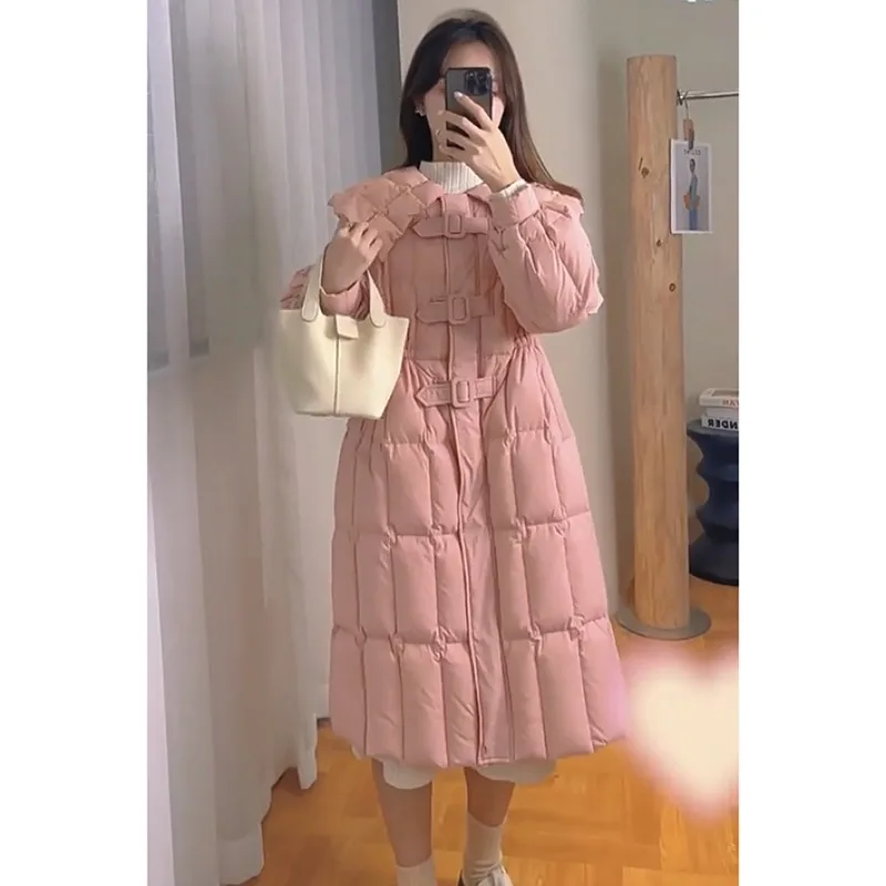 Длинный пуховик, зимняя женская