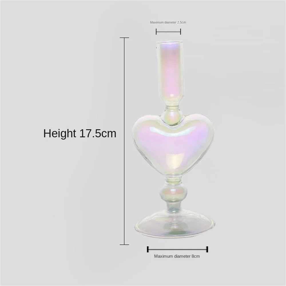 

Practical Glass Candlestick Nordic Candlestick Dazzle Color Simple Candle Holders Home Table Glass Decoration Net Red Solid Home