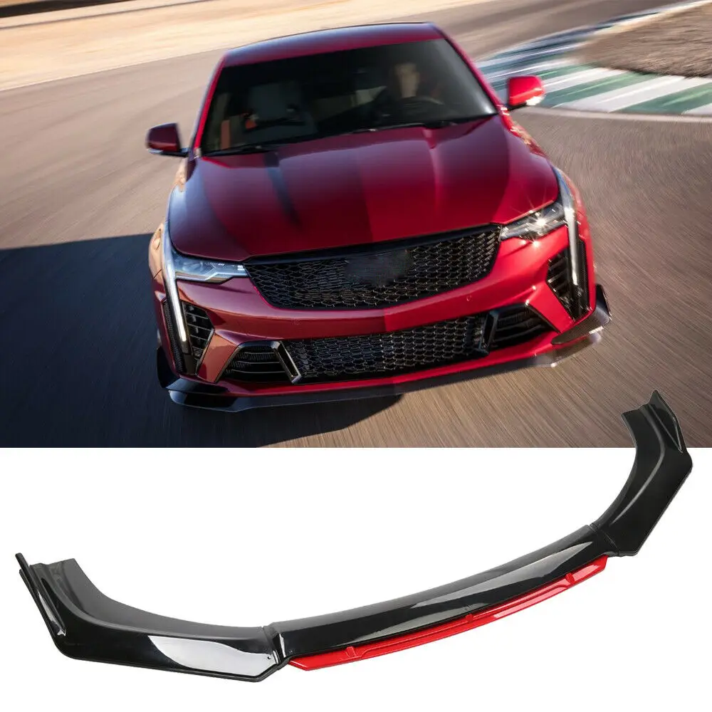 

For Cadillac CT4 CT5 CTS CTS-V Car Front Bumper Lip Spoiler Splitter Bumper Red Lip Diffuser Cover Guard Protector Windproof
