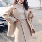 Женская Осенняя Базовая модная Толстая накидка, пальто, Зимние Куртки из искусственной шерсти, корейское стильное пальто для зрелых женщин, элегантная верхняя одежда