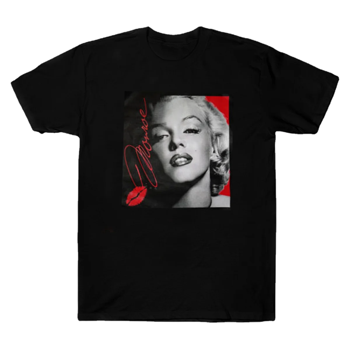

Marilyn Monroe Portrait Design Marylin Kiss T-Shirt. Summer Cotton Short Sleeve O-Neck Unisex T Shirt New S-3XL