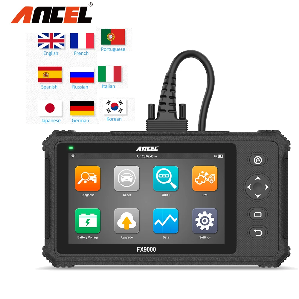 Ancel FX9000 Obd2 автомобильный диагностический сканер Профессиональный Obd2 сканер подушки безопасности SAS ABS Сброс кровотечения автоматический считыватель кодов диагностический