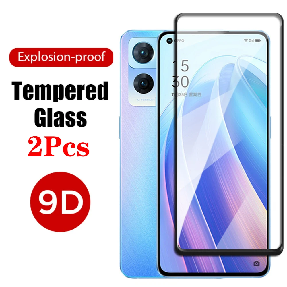 

2pcs 9D Full Cover Tempered Glass For Oppo Reno 7 6 5 Lite 4 2 5Z 5K 5F 4Z 4F 2Z Realme GT Master GT Neo2T Screen Protector Film