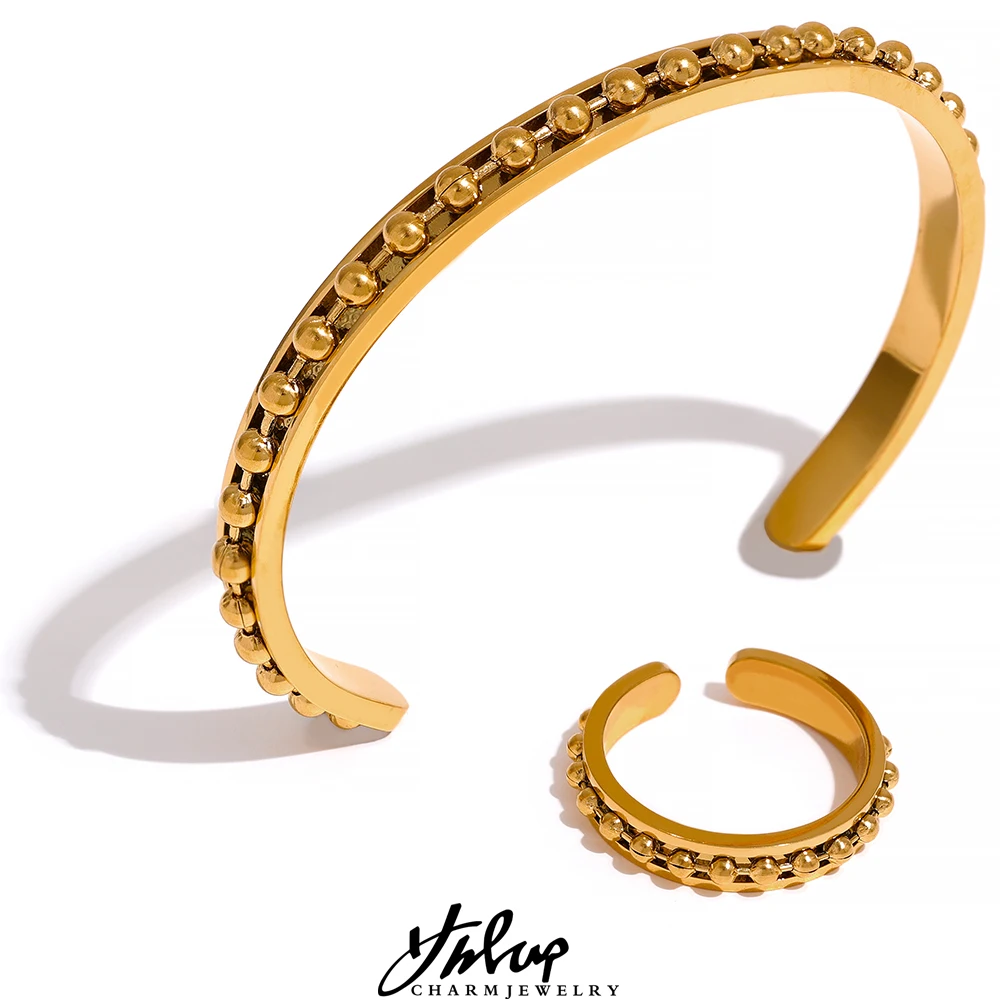 Модная Минималистичная цепочка из бусин и браслета золотого цвета 18 карат Yhpup