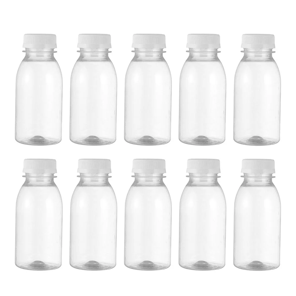 

10 Pcs Mini Portable Juicer Milk Bottle Travel Empty Bottles Household The Pet Transparent