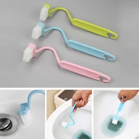 portable curved toilet cleaning brush bathroom cleaning accessories toilet brush corner brush bending handle scrubber 1pc