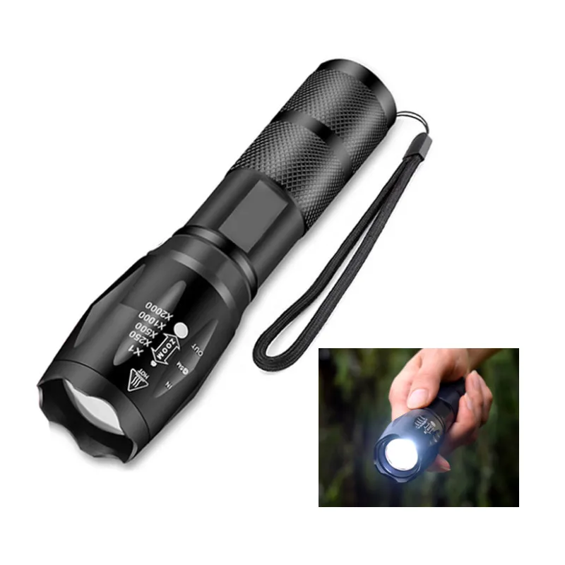 

Led Flashlight Ultra Bright Waterproof Torch T6/L2/V6 Zoomable 5 Modes Tactical Flashlight for Hunting Use 18650 Battery