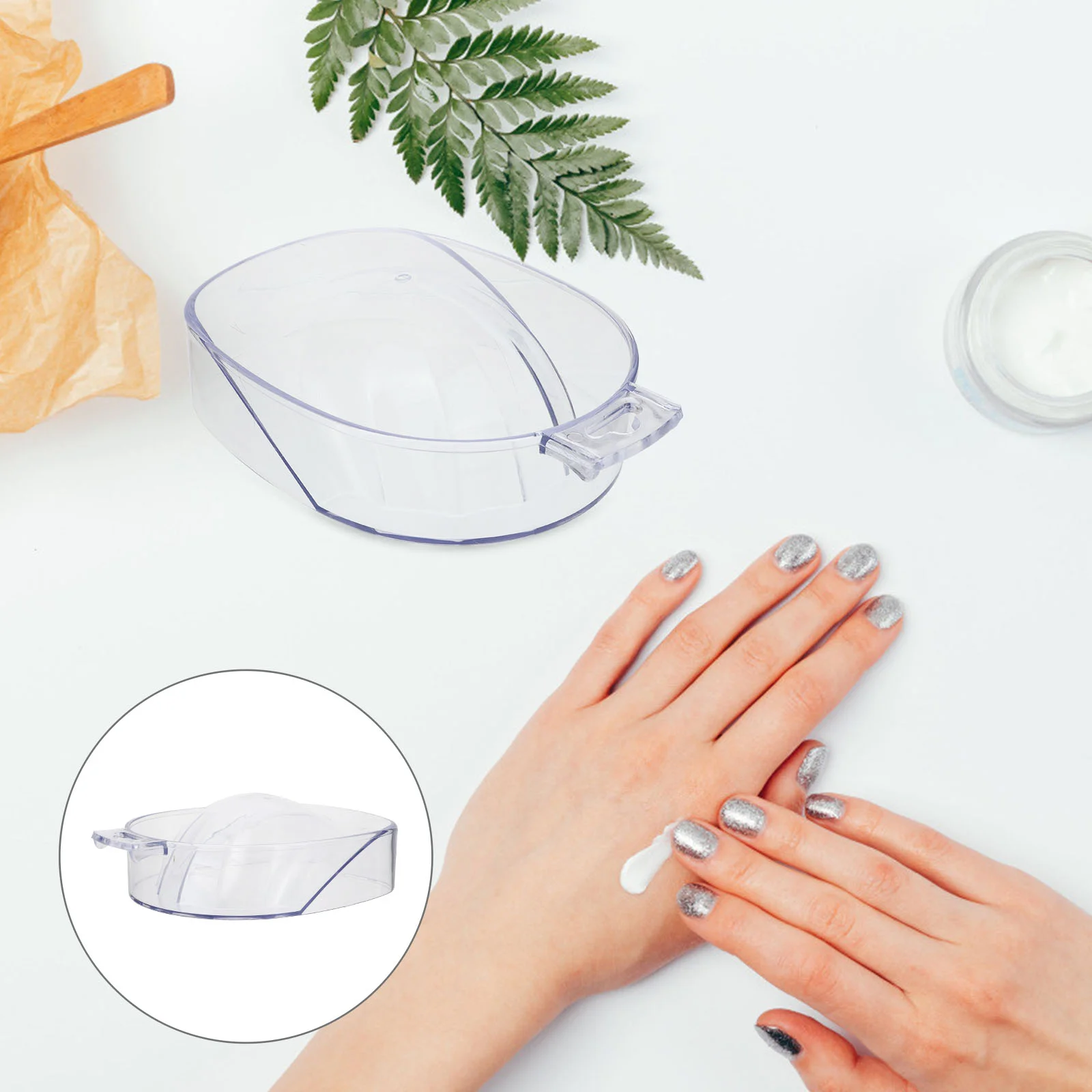 

Nail Bowl Manicure Polish Soak Tray Remover Soaking Off Bowls Wash Dish Removal Dip Tools Hand Removing Color Water Soaker Tool
