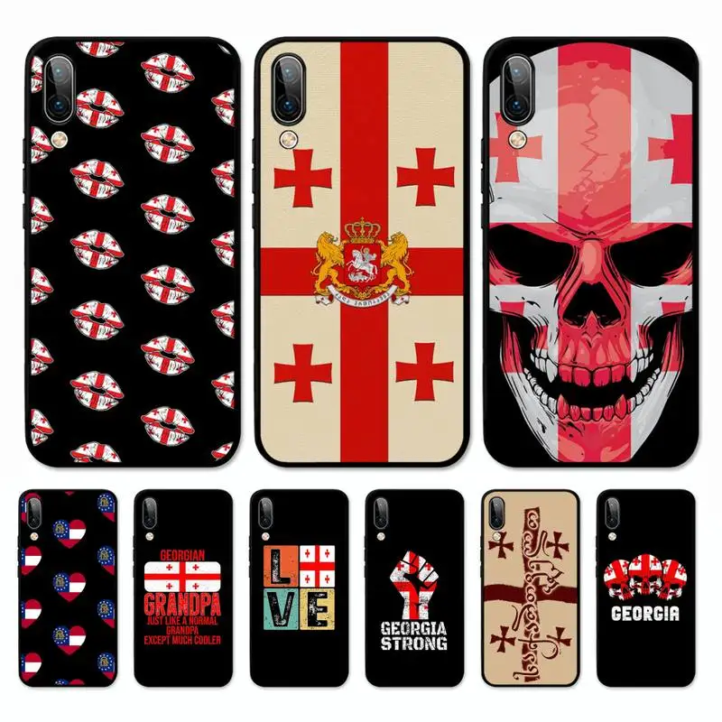 

Georgia flag Phone Case for Vivo Y91C Y11 17 19 17 67 81 Oppo A9 2020 Realme c3