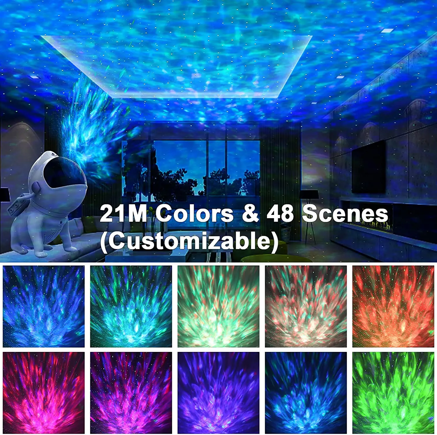 Galaxy Star Projector,Smart Tuya Space Dog Astronaut Lamp Starry Sky Night Light for Home Decorative Kid Christmas Birthday Gift