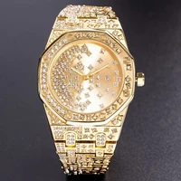hip hop missfox business quartz watches for men stainless steel strap calendar waterproof golden clock luxury man wristwatches