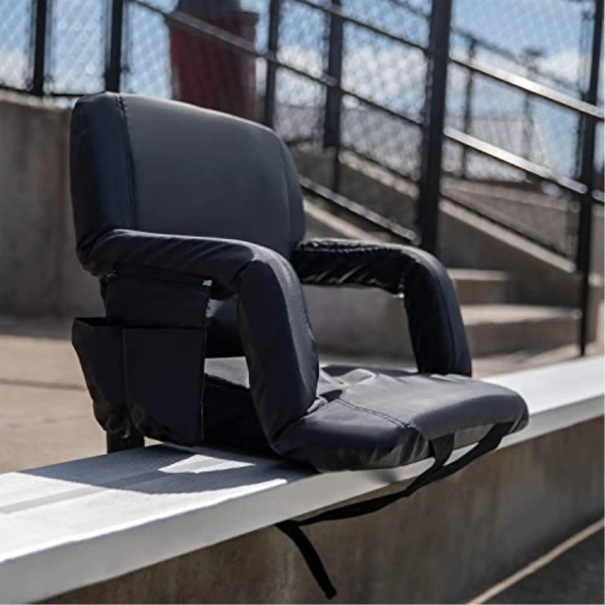 

Flash Furniture Malta Fabric Stadium Chair, Black