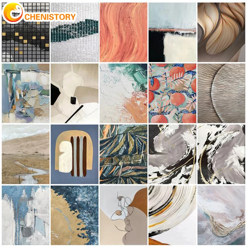 

CHENISTORY Frame Painting By Numbers DIY Abstract Acrylic Paint Unique Gift Oil Painting By Numbers Home Decoration Gift Art