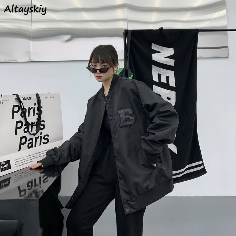 

Базовые куртки для мужчин, однотонная простая универсальная винтажная бейсбольная форма в Корейском стиле для пар, свободная шикарная одеж...