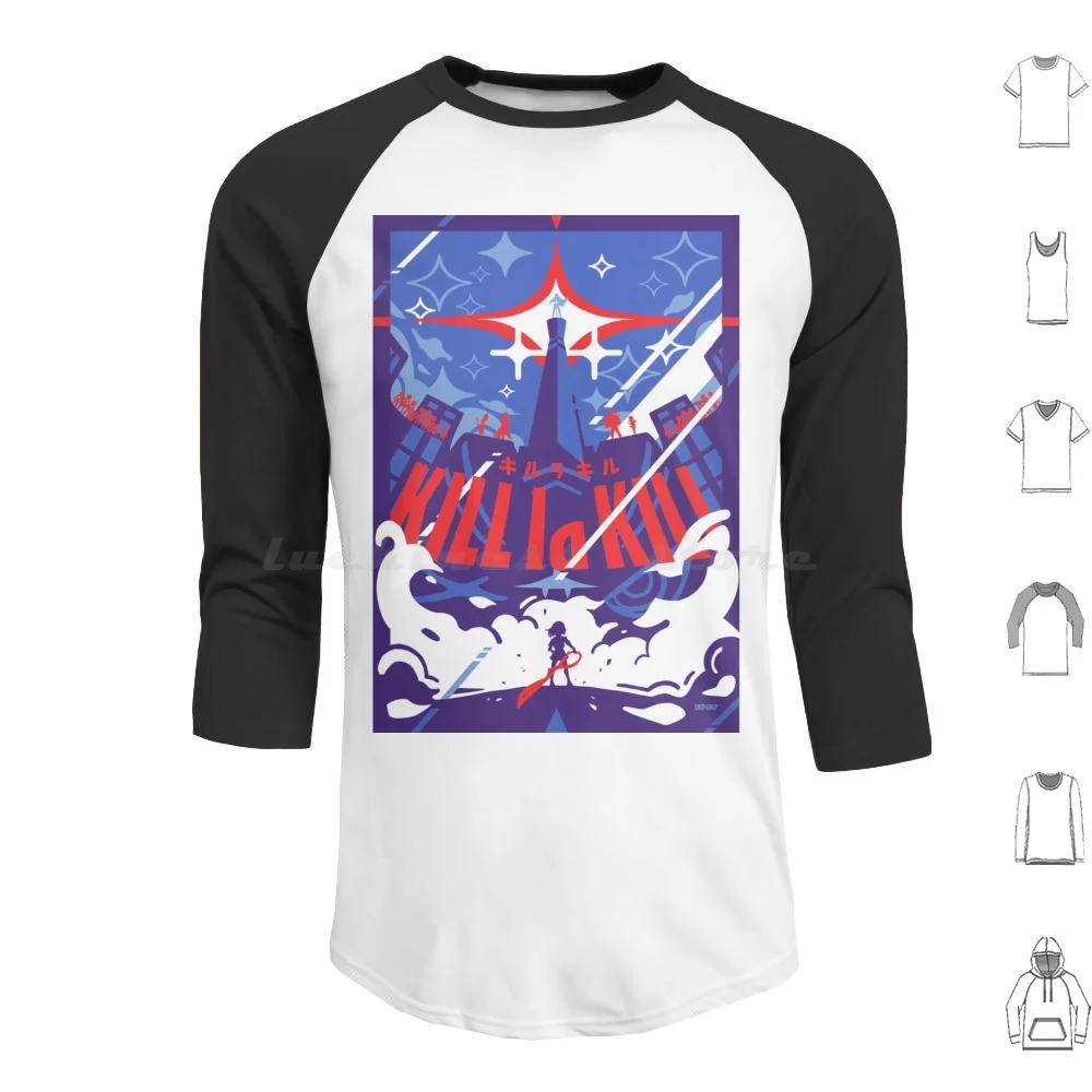 Худи Kill La из хлопка с длинным рукавом Ryuko Matoi Satsuki Kiryuin