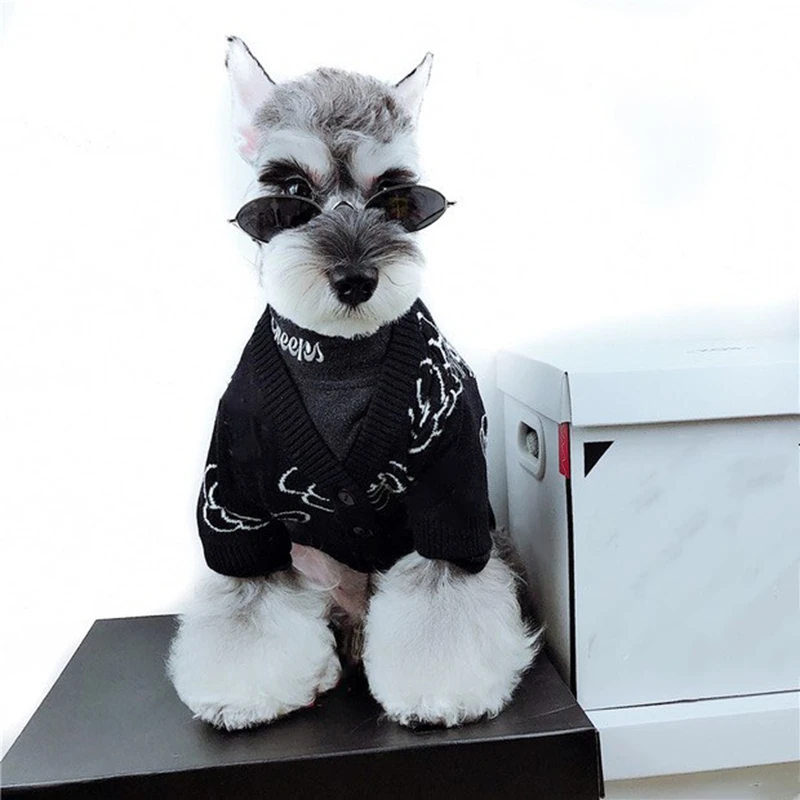 

Теплый средний свитер Чихуахуа шнауцер собака модный джемпер одежда для домашних животных зимняя мопса куртка с капюшоном маленькое пальто корги