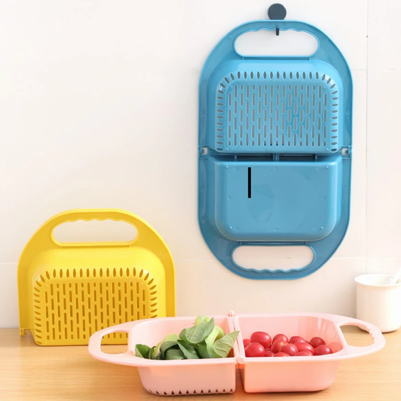 Foldable Plastic Fruit Vegetable Washing Basket Sink Drain Bowl Dish Plate Tableware Storage Holder Kitchen Organizer Supplies |