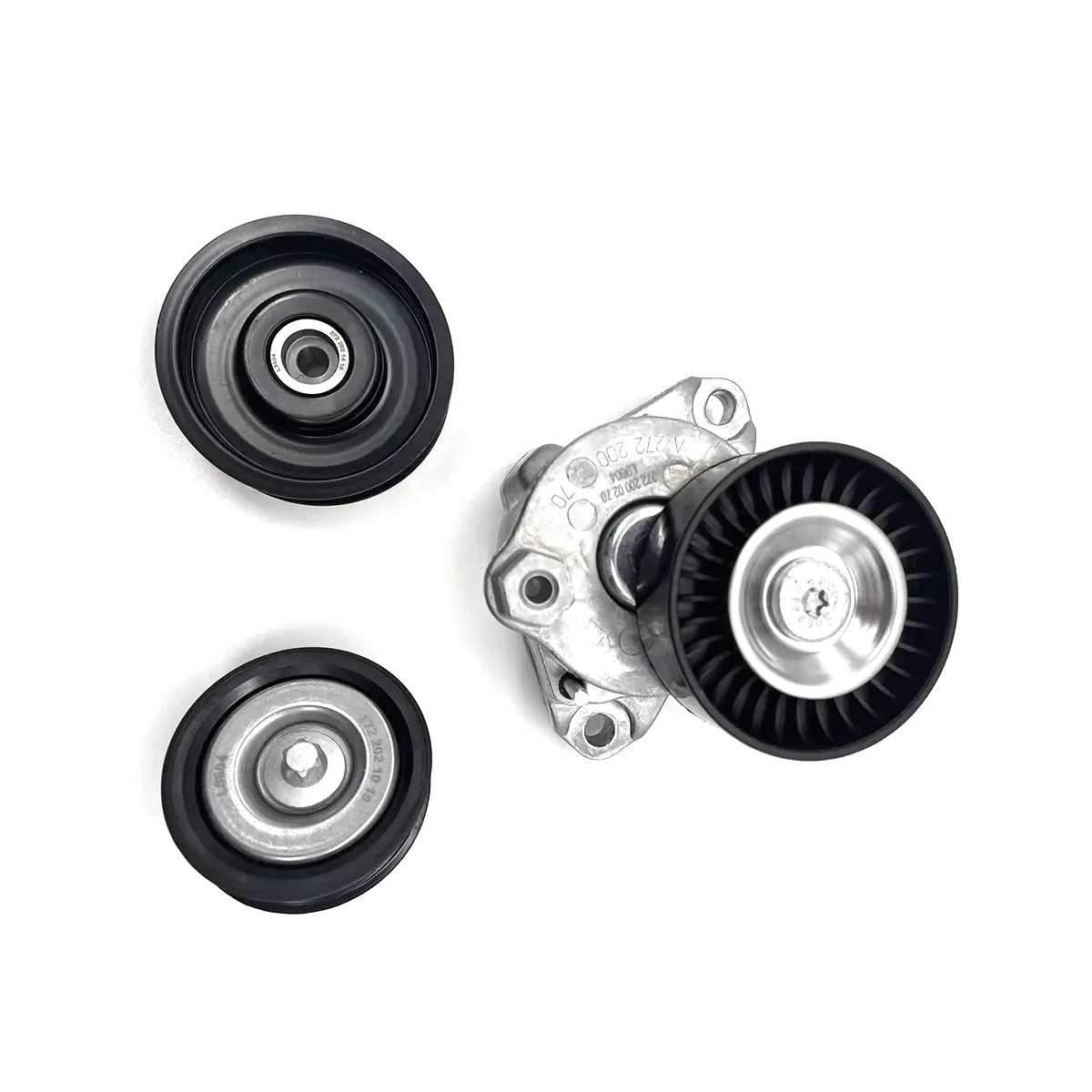 

For Benz M272 M273 Engine Drive Belt Tensioner Assembly & 2 Idler Wheels A2722000270 A2722021019 A2722021419