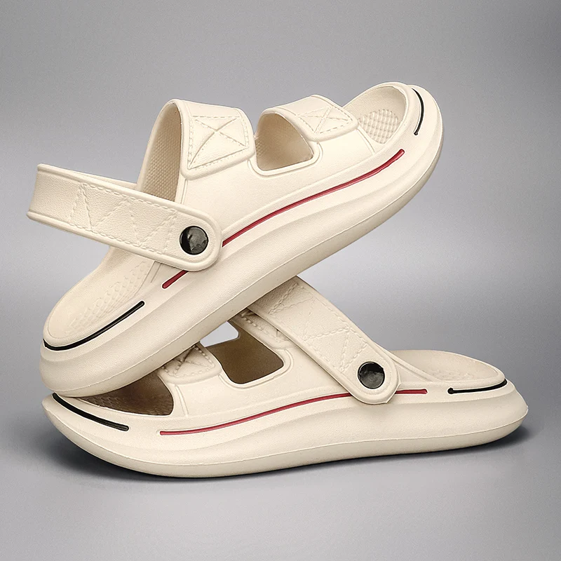 Сандалии мужские из ЭВА легкие шлепанцы на толстой подошве летние модные тапочки