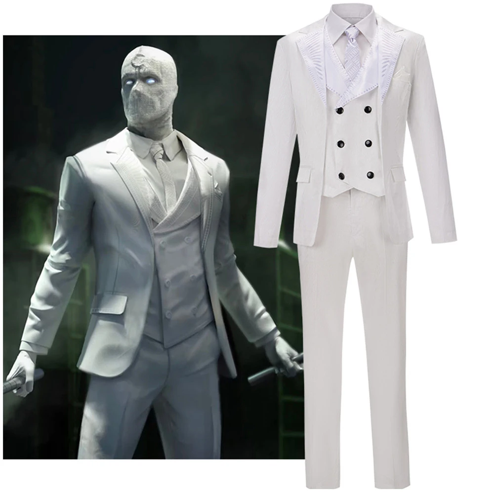 

Moon Knight Cosplay Costume Adult Men Outfit Mr Knight Superhero Marc Spector Halloween Carnival Cosplay Suit Custom Made