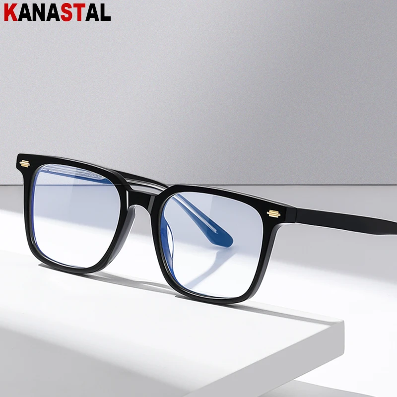 

Новинка, женский синий светильник, очки, чистая пластина, квадратные очки, оправа для литературных мужчин, Компьютерная Защита от усталости,...