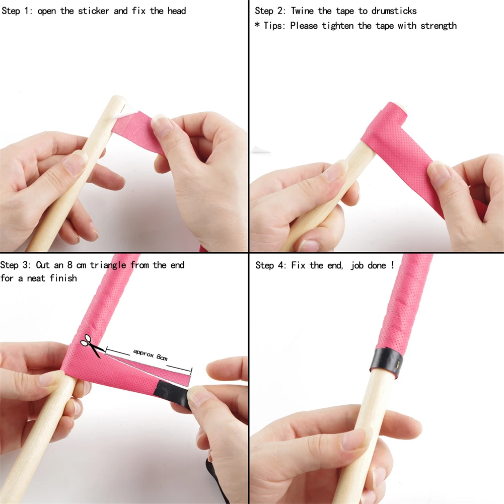 Лента для барабанных палочек спортивная лента 110 см/43 дюйма 2 рулона 5 см/0 98 7A 5A 5B 7B