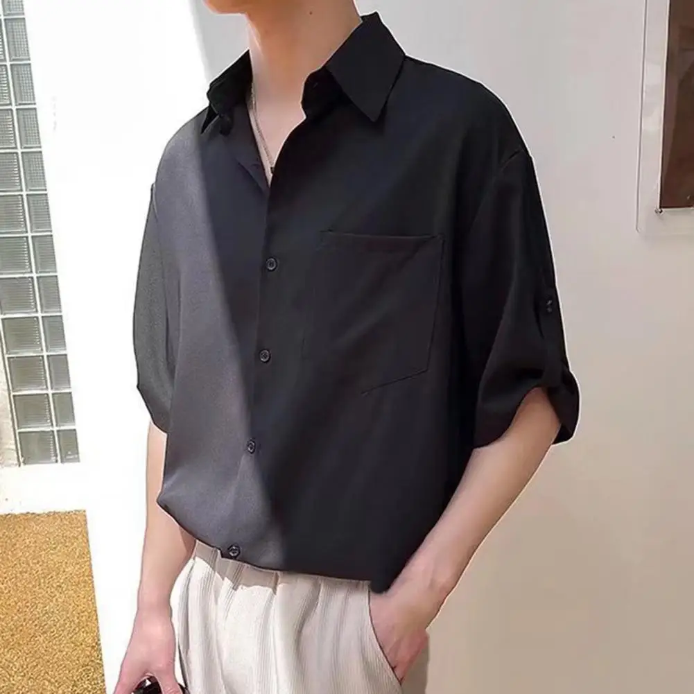 

Fashionable Mature Luxury Ice Silk Men Shirt Men Shirt Male Dress Up