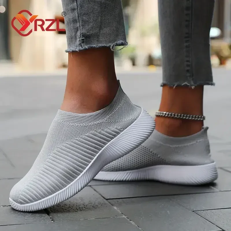 YRZL женская обувь вязаные носки кроссовки на плоской подошве повседневная