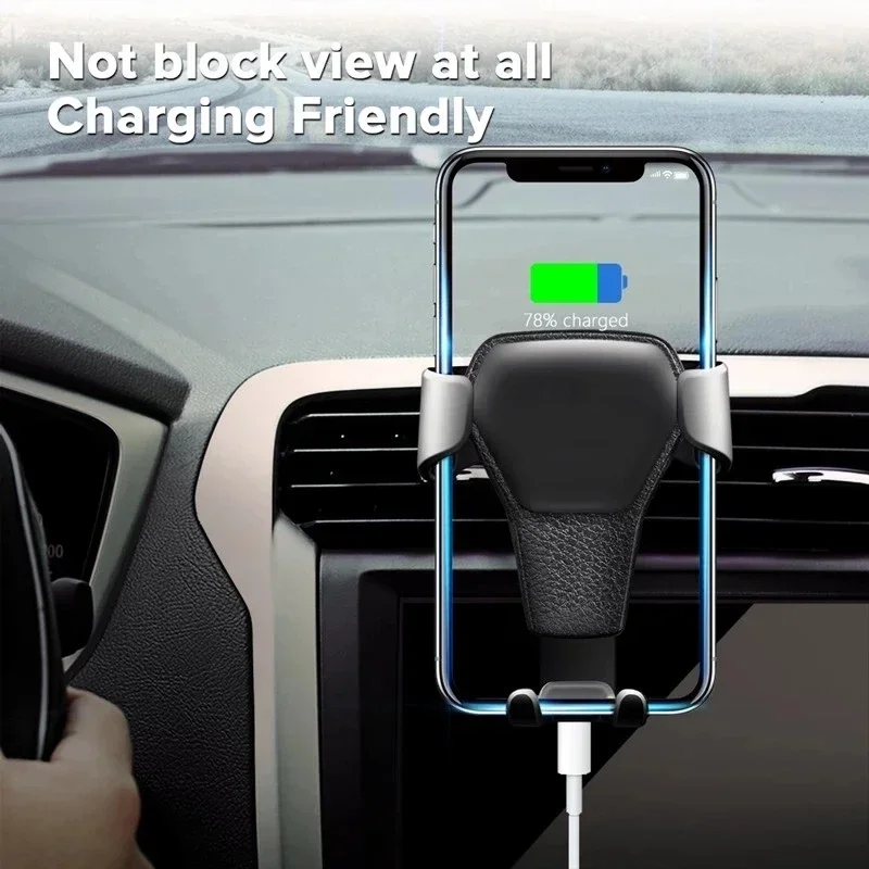 Mobile Cell Stand Gravity Car Holder for Phone Air Vent Clip Mount Smartphone GPS Support IPhone 15 16 Xiaomi Samsung