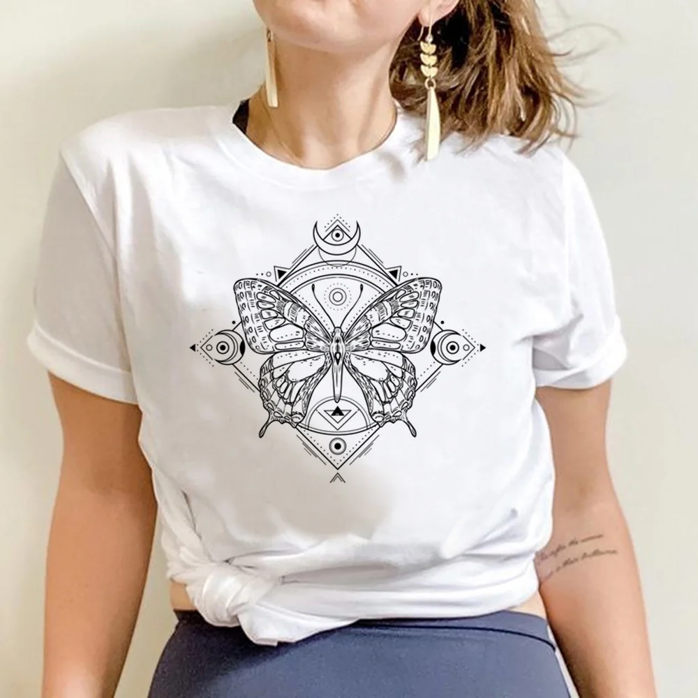 

Женский топ в стиле 90-х в виде бабочки, забавная летняя графическая футболка, женская дизайнерская комиксная одежда