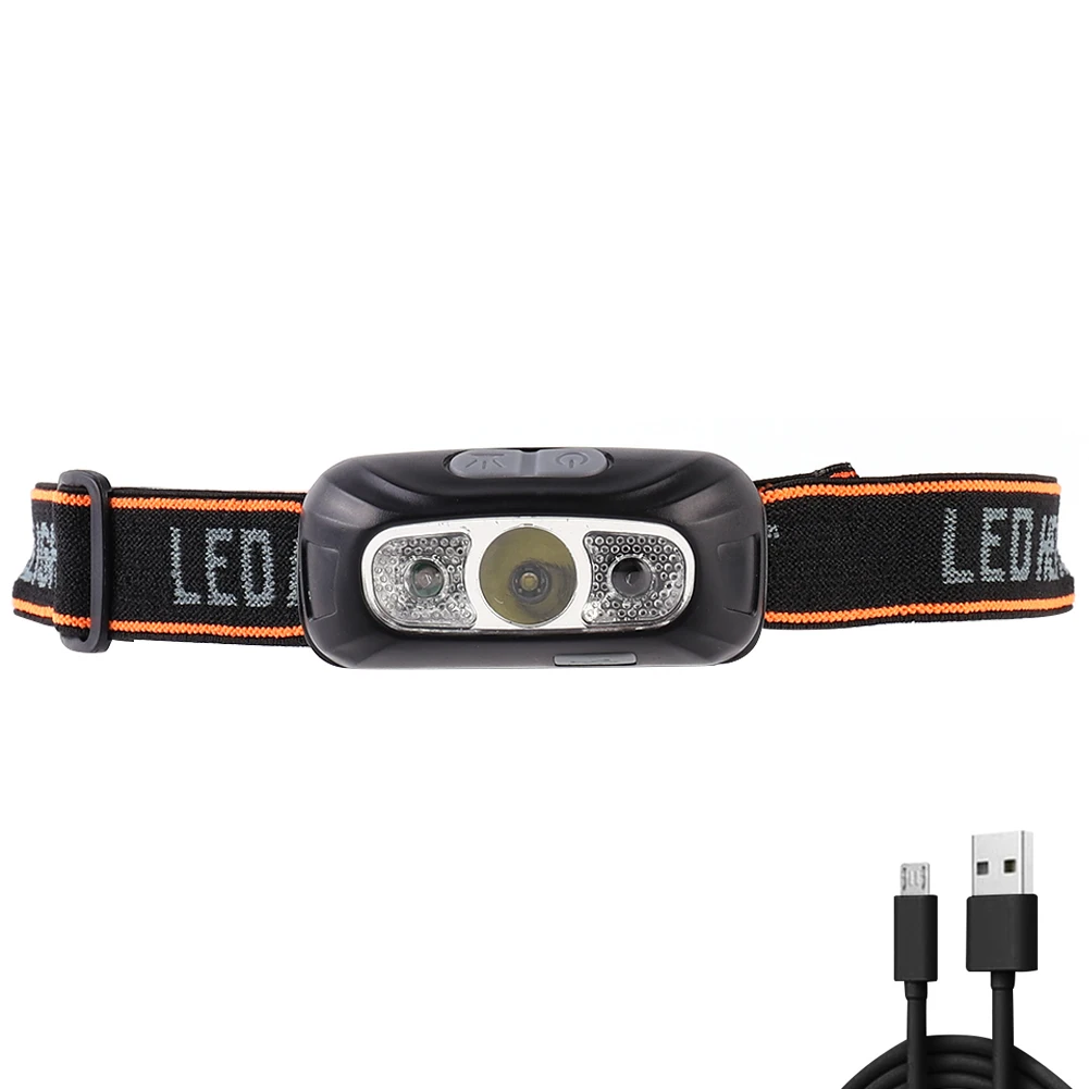 

Induction USB Rechargeable XPE LED Headlamp IPX4 Waterproof Camping Head Torch for OUtdoor Fishing Accessories