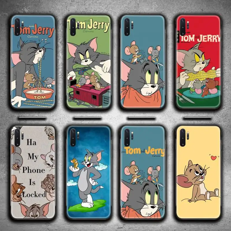 

Cartoon Anime Tom and Jerry Phone Case For Samsung Galaxy Note20 ultra 7 8 9 10 Plus lite M51 M21 M31S J8 2018 Prime