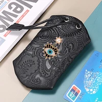 women retro key wallet handmade cow leather smart key holder portable housekeeper key display pouch keychain for men gifts
