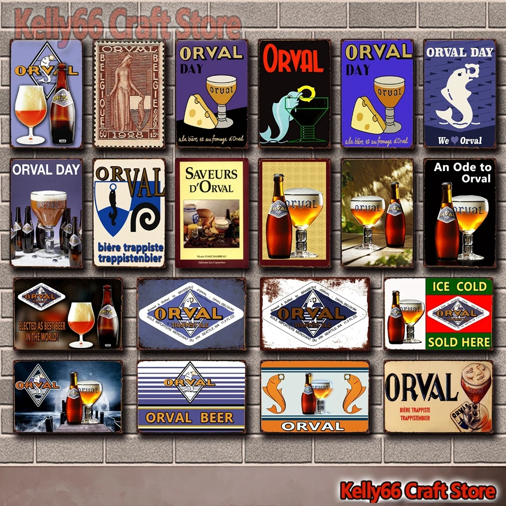 

Мы любим место проведения дня Orval, спасибо, траппист, эль, бельгийское пиво, жестяное искусство, металлический знак, настенный художественный плакат, Настенный декор, наклейка, металлическая живопись A1