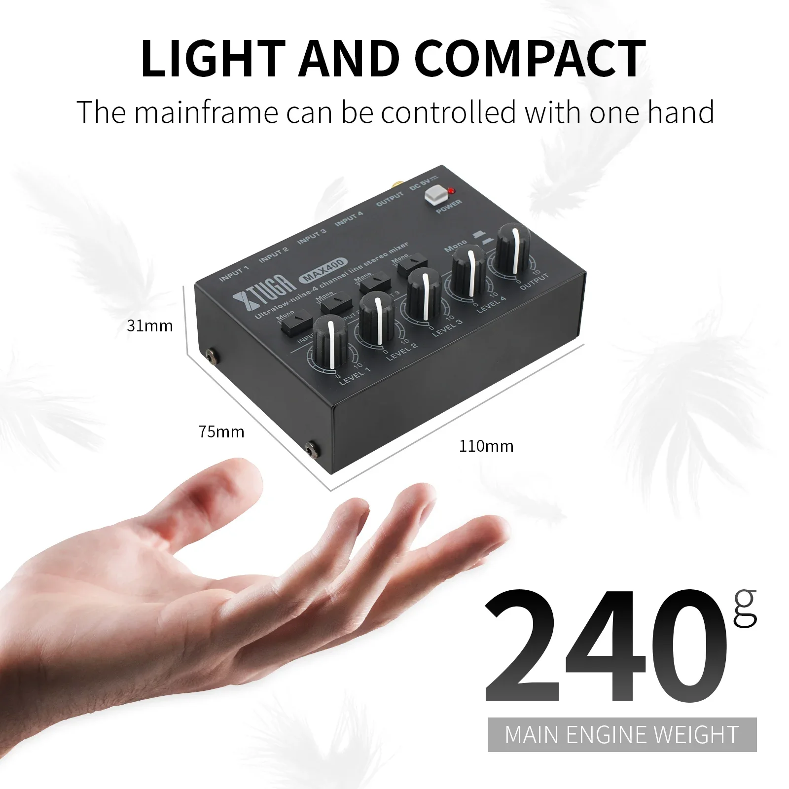 Профессиональный микшер XTUGA MAX400 4-канальный мини-стереомикшер интерфейс