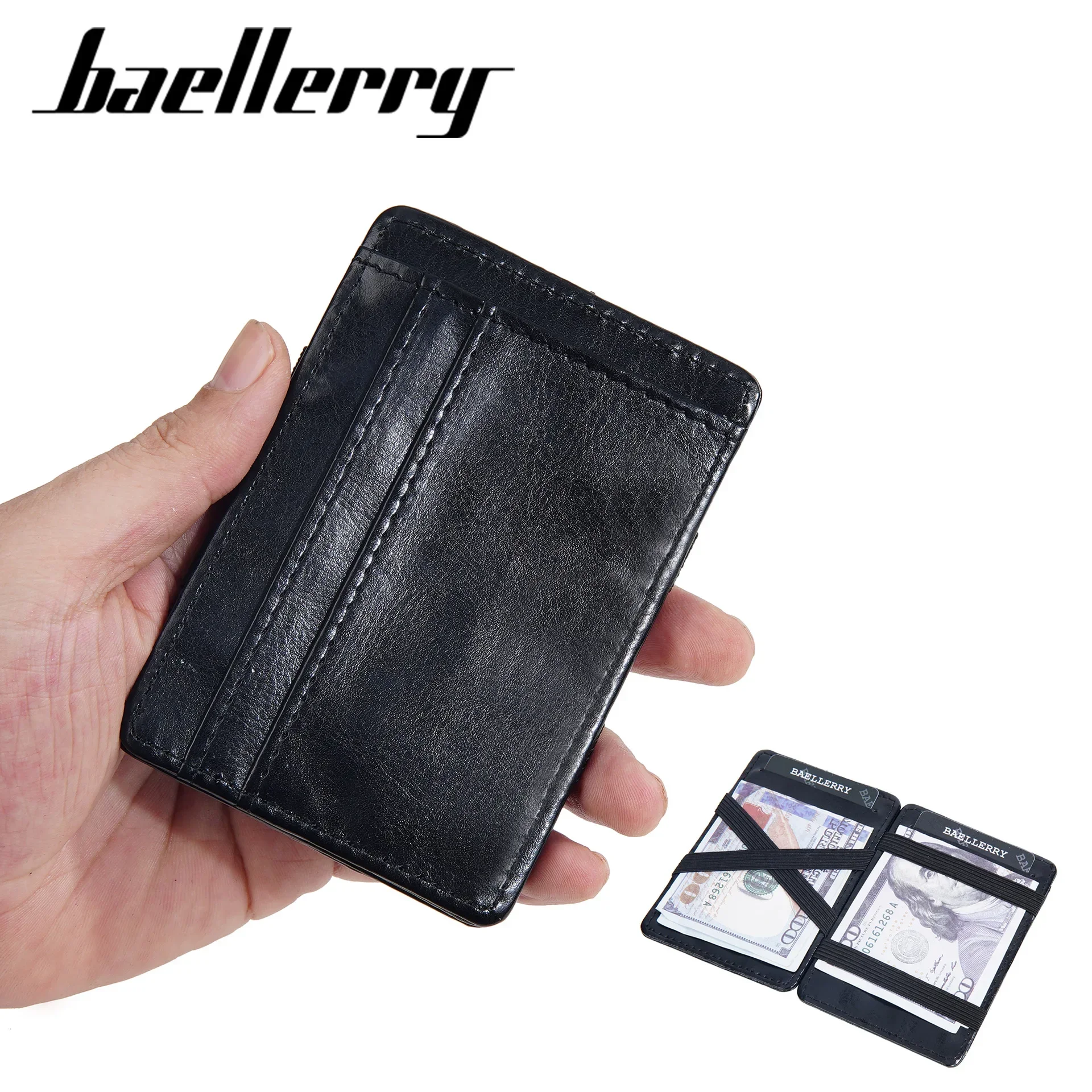 Простые мини-кошельки мужской Ультратонкий маленький волшебный эластичный